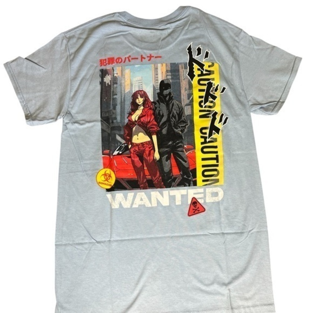Graphic Anime Print light Blue T-Shirt